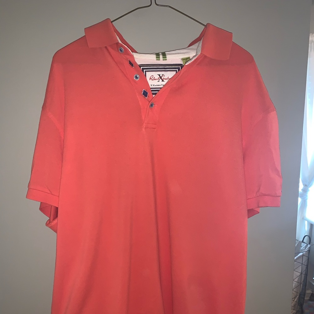 Salmon Robert Graham Polo golfing shirt